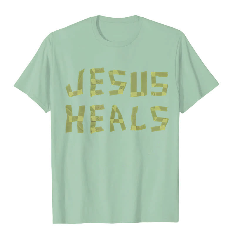 Christianartworkshop Jesus Heals Graphic T-Shirt - Grass Green - 2XL - image 14
