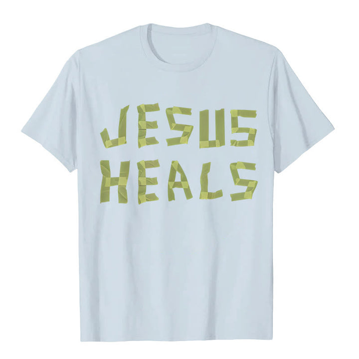 Christianartworkshop Jesus Heals Graphic T-Shirt - Blue - 2XL - image 8