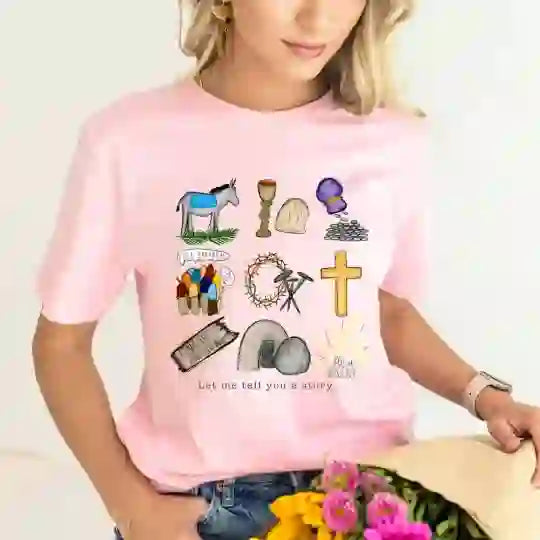Christianartworkshop Let Me Tell You a Story T-Shirt - Pink - 2XL - image 6