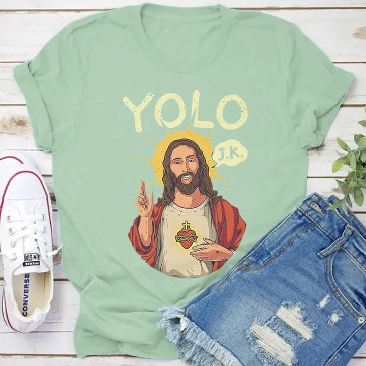 Christianartworkshop YOLO JK Christian Easter Shirt - Grass Green - 2XL - image 8