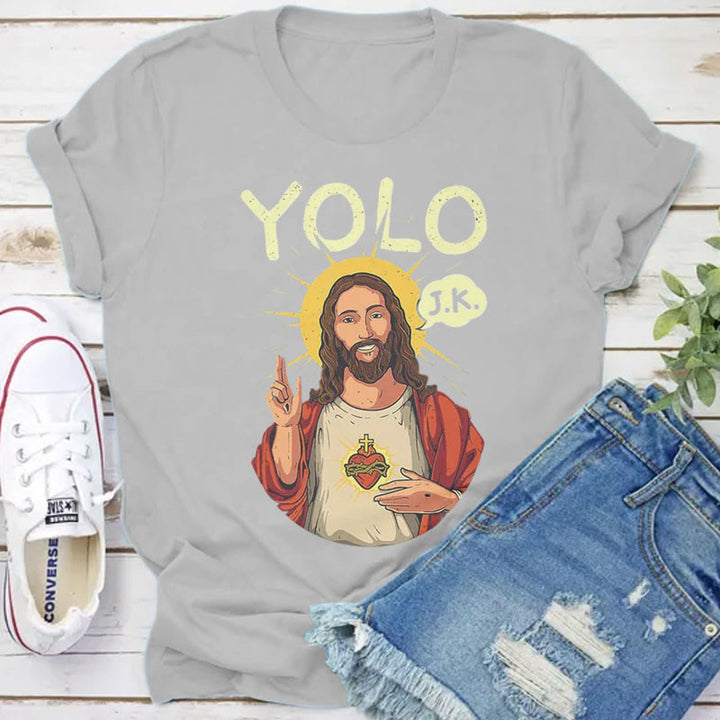 Christianartworkshop YOLO JK Christian Easter Shirt - Grey - 2XL - image 3