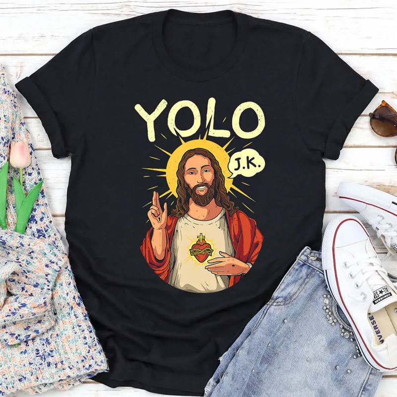 Christianartworkshop YOLO JK Christian Easter Shirt - Black - 2XL - image 0