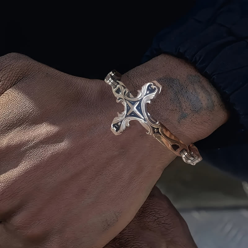 FREE Today: Iron & Faith Men's Bracelet: Strength and Redemption in Every Link - Silver - image 1