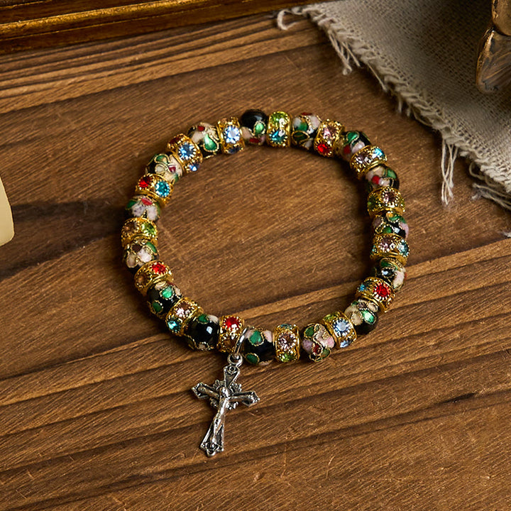 FREE Today: Handcrafted Cloisonné Beads Timeless Faith Bracelet: A Testament of Christ's Presence