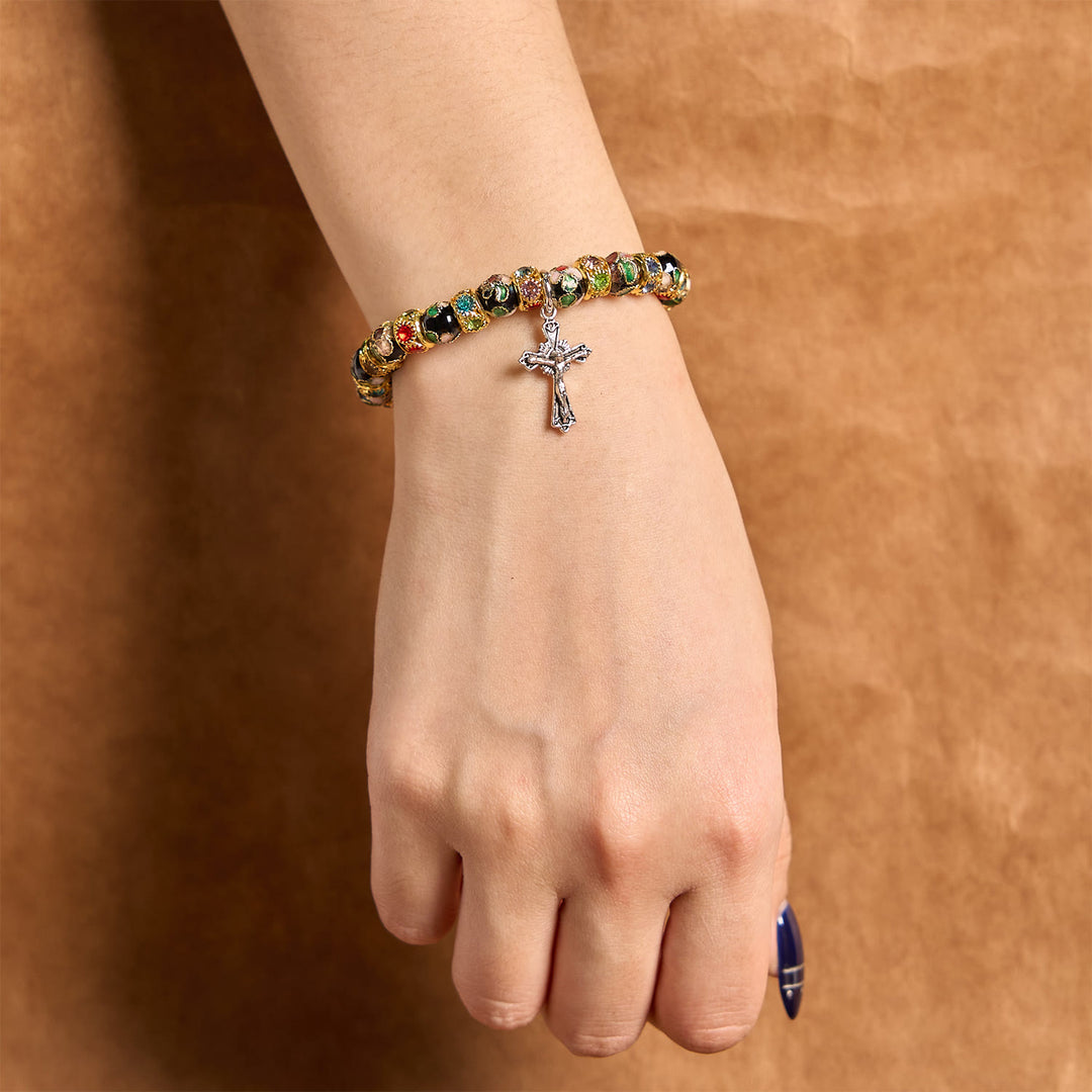 FREE Today: Handcrafted Cloisonné Beads Timeless Faith Bracelet: A Testament of Christ's Presence