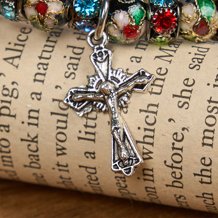 FREE Today: Handcrafted Cloisonné Beads Timeless Faith Bracelet: A Testament of Christ's Presence