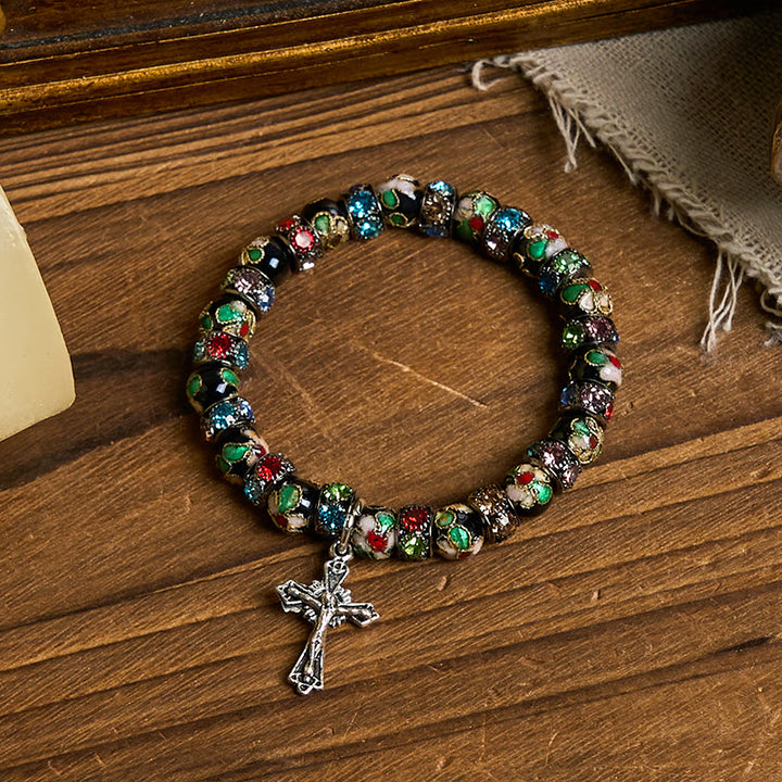 FREE Today: Handcrafted Cloisonné Beads Timeless Faith Bracelet: A Testament of Christ's Presence