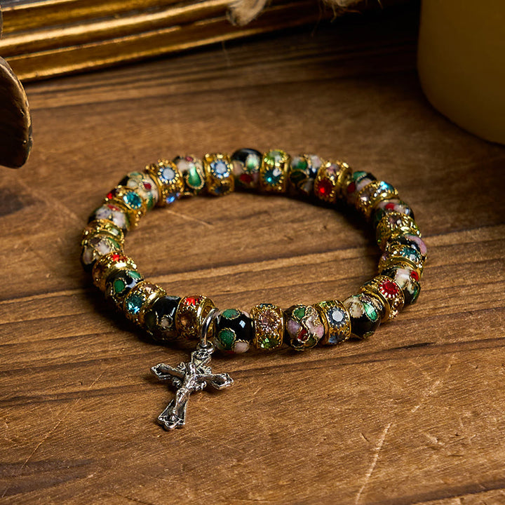 FREE Today: Handcrafted Cloisonné Beads Timeless Faith Bracelet: A Testament of Christ's Presence - image 3