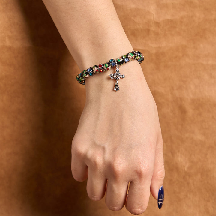 FREE Today: Handcrafted Cloisonné Beads Timeless Faith Bracelet: A Testament of Christ's Presence