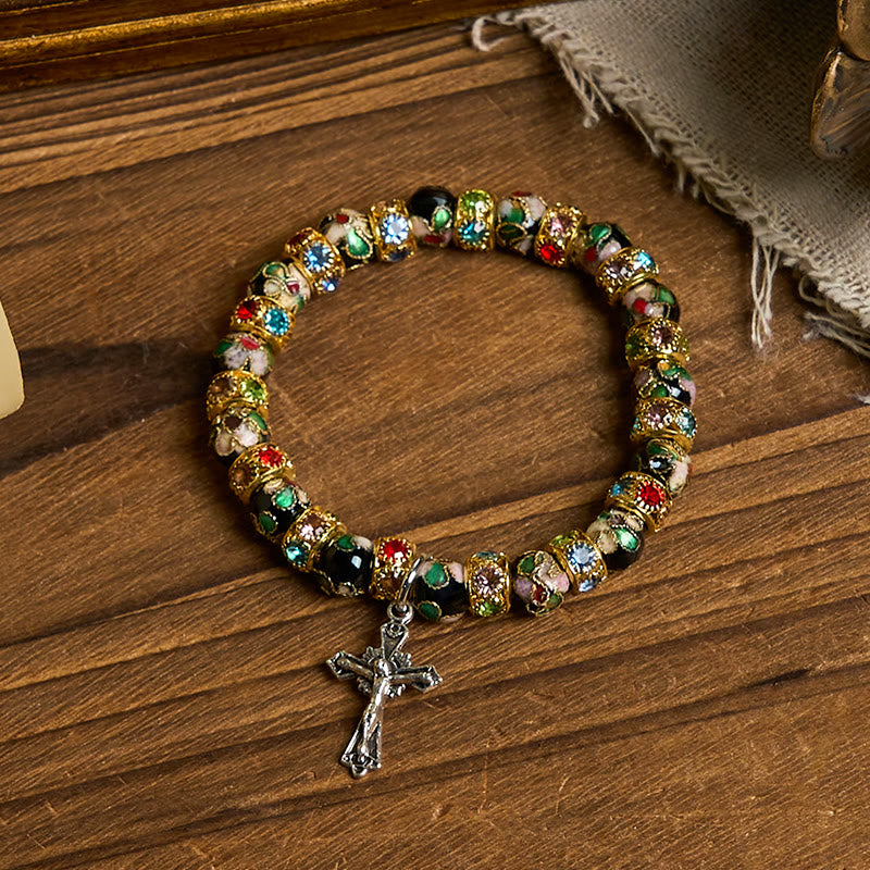 FREE Today: Handcrafted Cloisonné Beads Timeless Faith Bracelet: A Testament of Christ's Presence - image 18