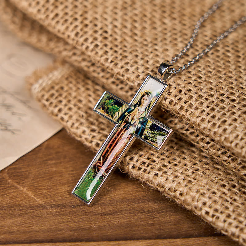 FREE Today: Our Lady of Guadalupe Virgin Mary Grace Cross Pendant Necklace