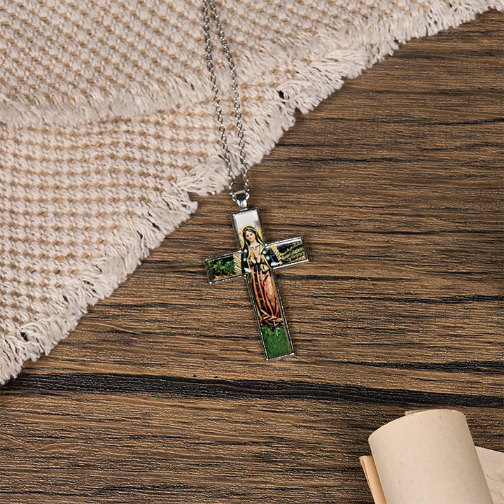 FREE Today: Our Lady of Guadalupe Virgin Mary Grace Cross Pendant Necklace