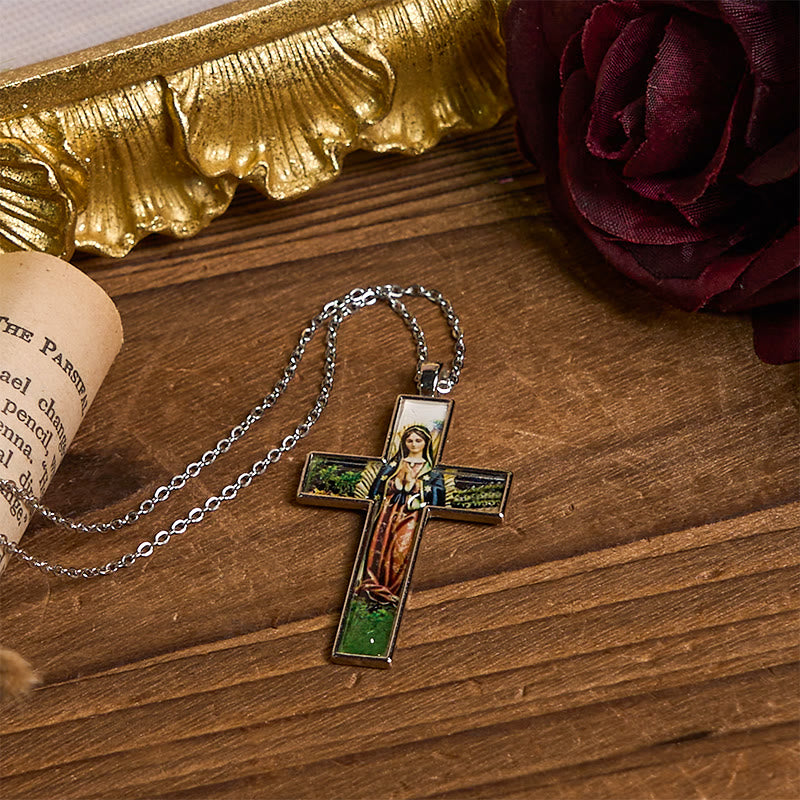 FREE Today: Our Lady of Guadalupe Virgin Mary Grace Cross Pendant Necklace