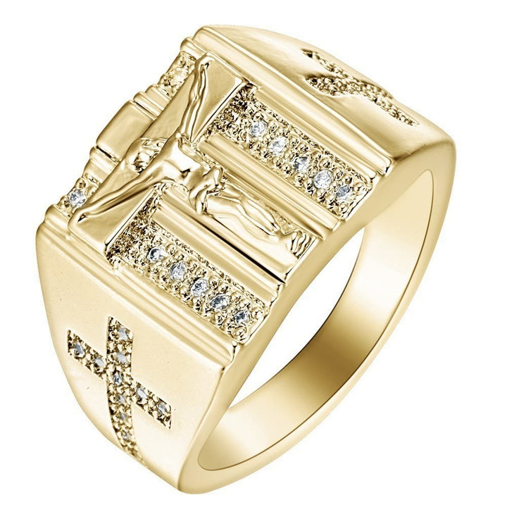 FREE Today: Crafted Crucifix Crown of Glory Ring: A Testament of Faith and Majesty