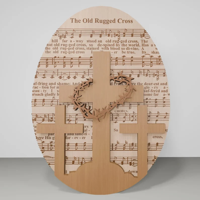 Christianartworkshop 3styles Inspirational Wooden Easter Desktop Ornament - Symbols of Hope and Redemption