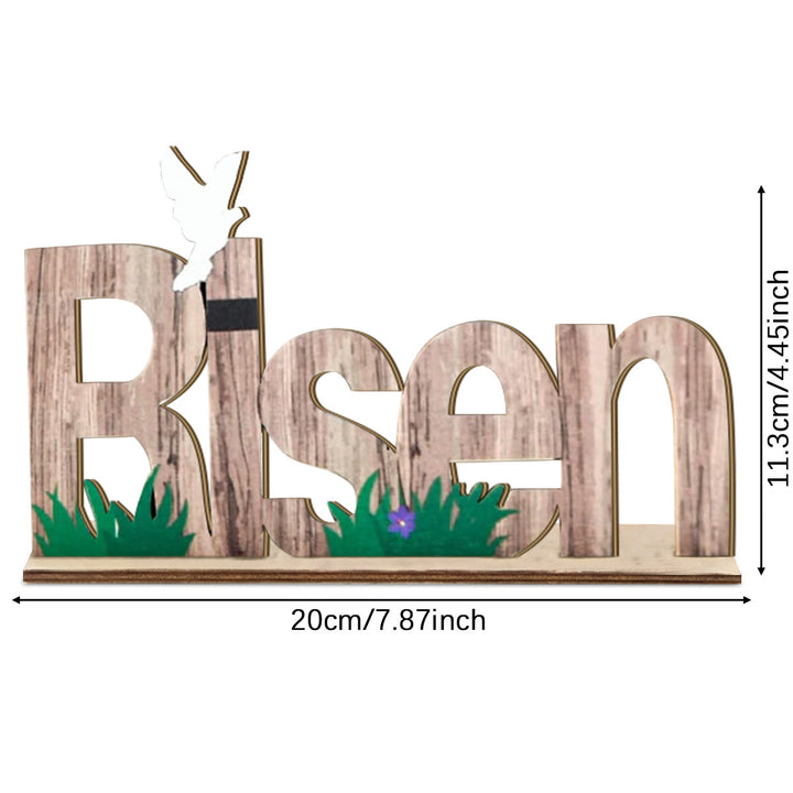 Christianartworkshop "Risen" Wooden Easter Dekstop Decor Ornament