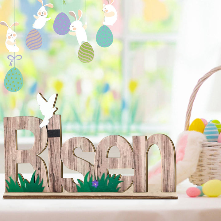 Christianartworkshop "Risen" Wooden Easter Dekstop Decor Ornament