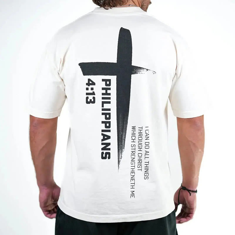 Christianartworkshop Philippians 4:13 Strength Cross T-Shirt - image 8