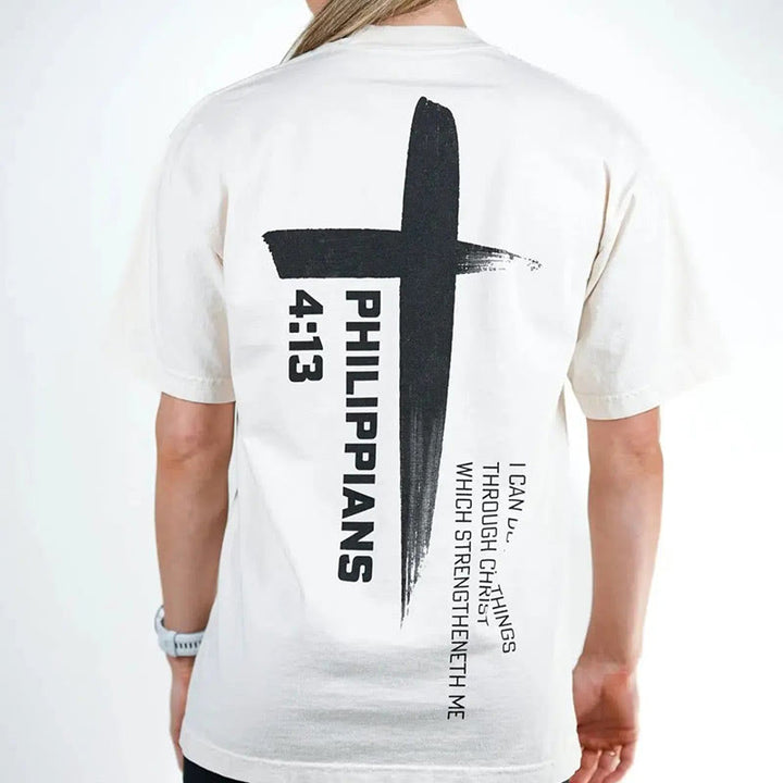 Christianartworkshop Philippians 4:13 Strength Cross T-Shirt - image 7