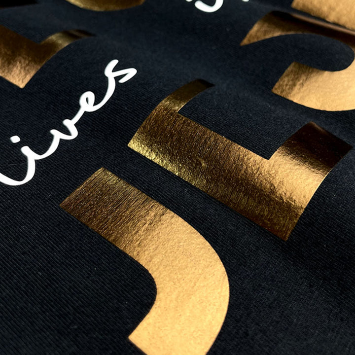 Christianartworkshop Glamorous Faith Jesus Lives in Me Gold Text Christian T-Shirt - image 3