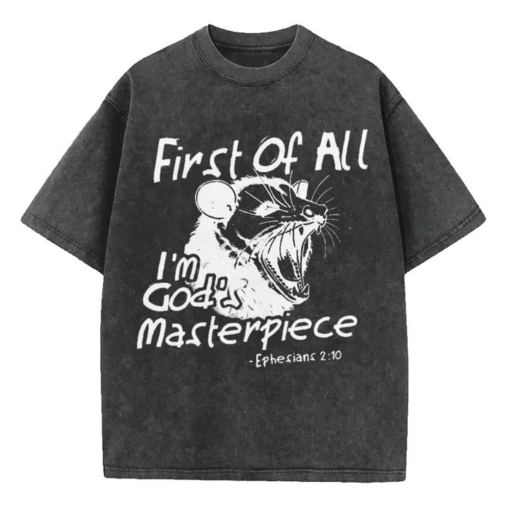 Christianartworkshop First Of All I'm God's Masterpiece Christian Washed T-Shirt