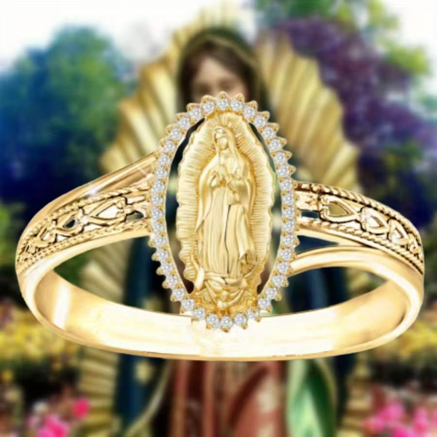 FREE Today: Our Lady of Guadalupe Faith Crafted Divine Grace Golden Ring