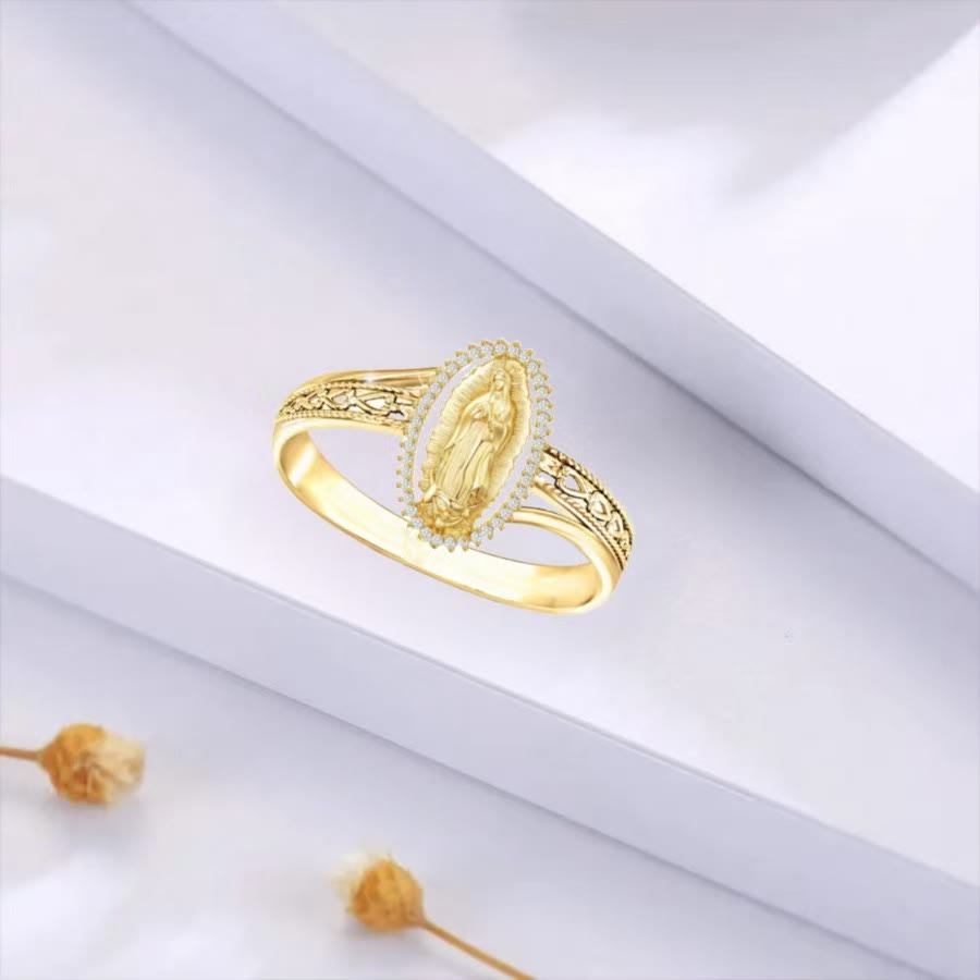 FREE Today: Our Lady of Guadalupe Faith Crafted Divine Grace Golden Ring