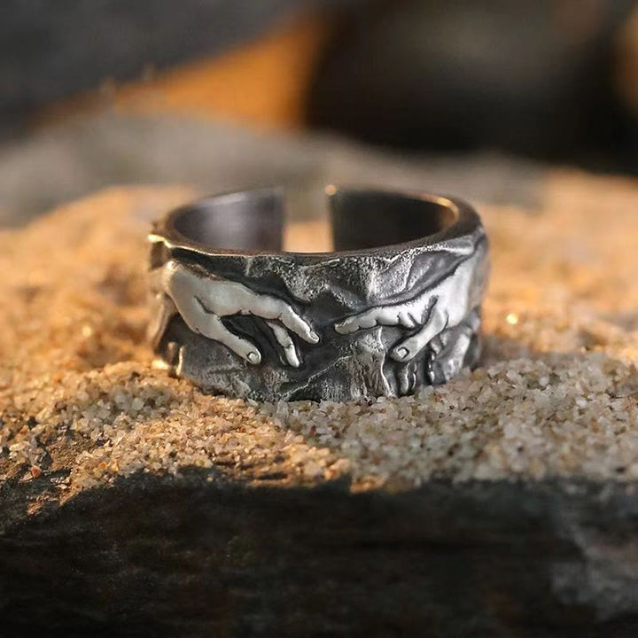 Christianartworkshop Hand of God Divine Touch Ring - A Symbol of Spiritual Connection