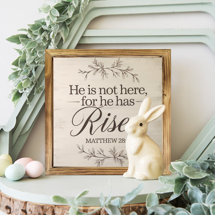 Christianartworkshop "Risen" Wooden Easter Dekstop Decor Ornament: A Faith - inspired Ornament for Spring