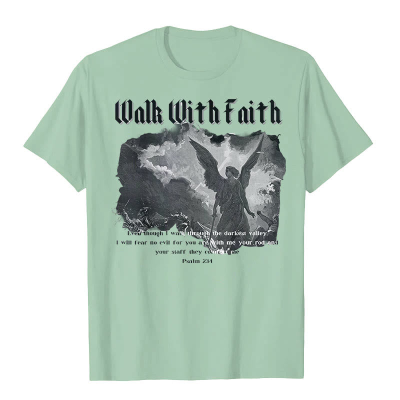 Christianartworkshop Walk With Faith T-Shirt - Light Green - 2XL - image 5