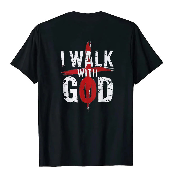 Christianartworkshop I'll Walk With God T-Shirt - image 5