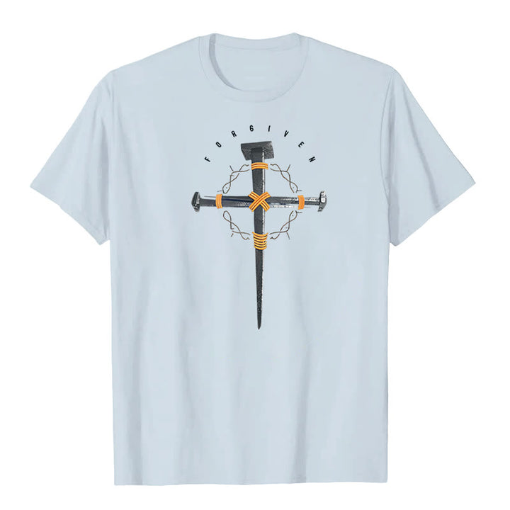 Christianartworkshop Forgiven Cross T-Shirt - Blue - 2XL - image 3
