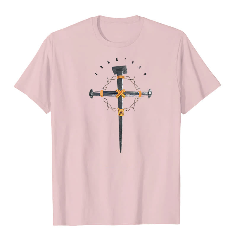 Christianartworkshop Forgiven Cross T-Shirt - Pink - 2XL - image 4