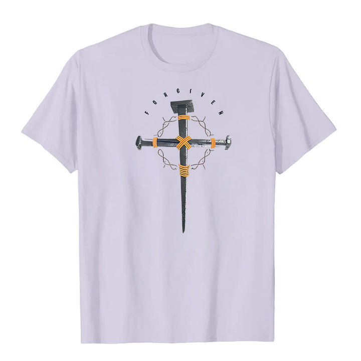 Christianartworkshop Forgiven Cross T-Shirt - Purple - 2XL - image 7