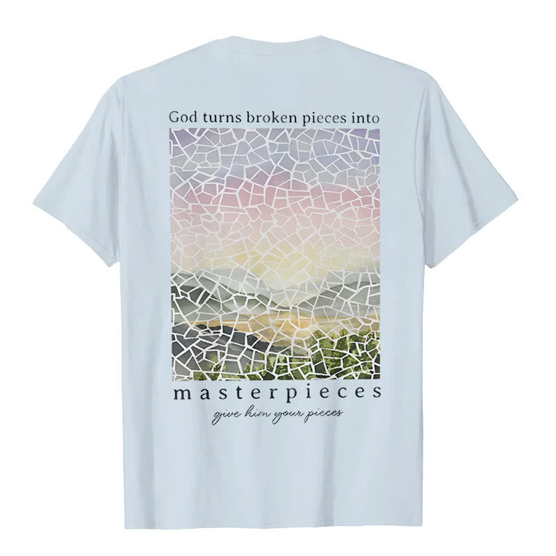 Christianartworkshop God Turns Broken Pieces into Masterpieces T-Shirt - image 10