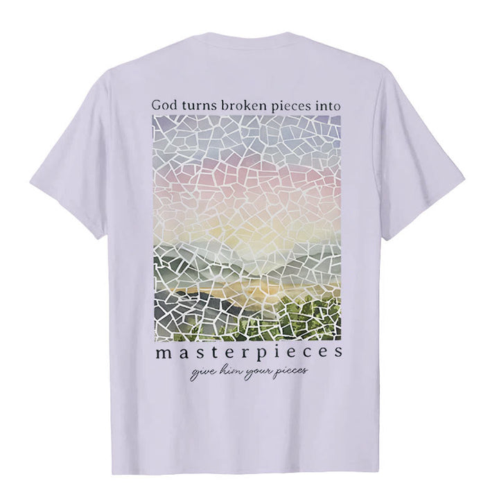 Christianartworkshop God Turns Broken Pieces into Masterpieces T-Shirt - image 24