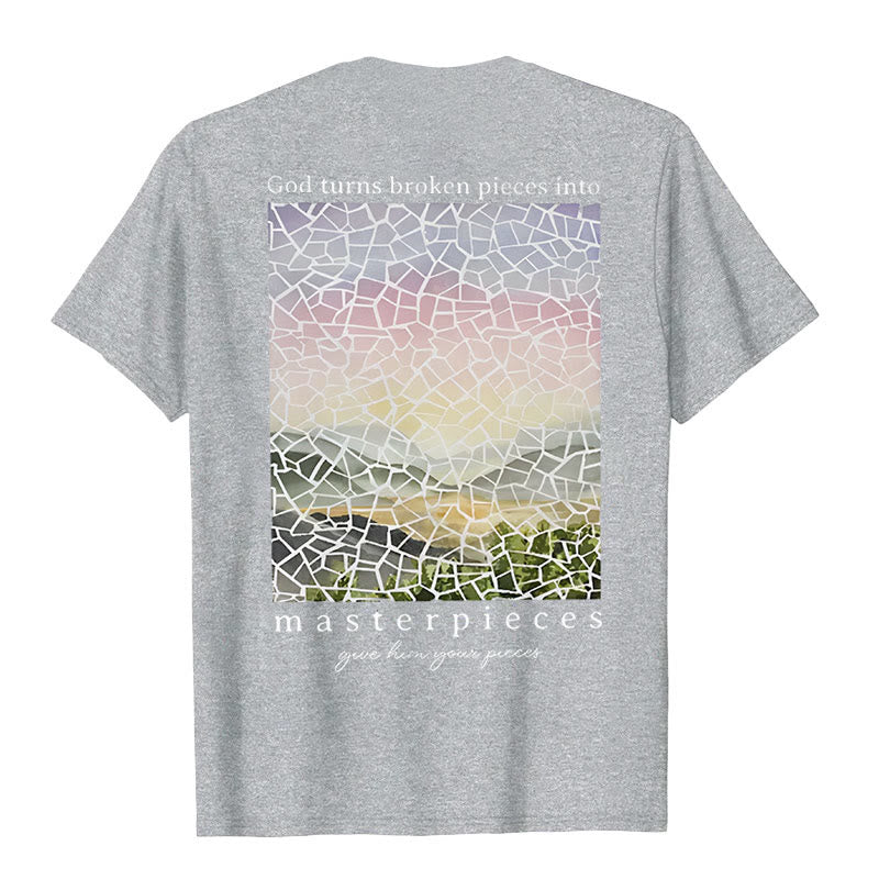 Christianartworkshop God Turns Broken Pieces into Masterpieces T-Shirt - image 27