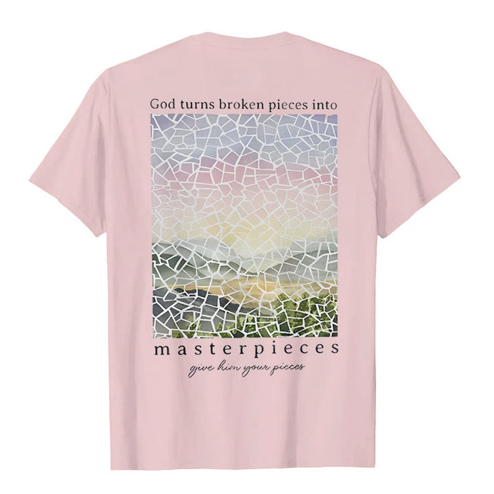 Christianartworkshop God Turns Broken Pieces into Masterpieces T-Shirt - image 13