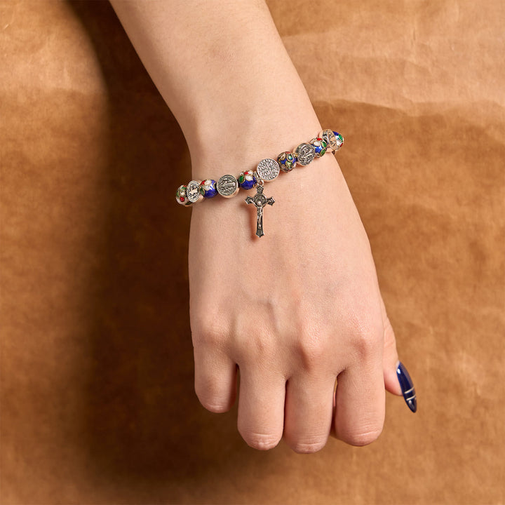 FREE Today: Handcrafted Blue Cloisonné Beads Divine Blessing Bracelet: A Symbol of Faith