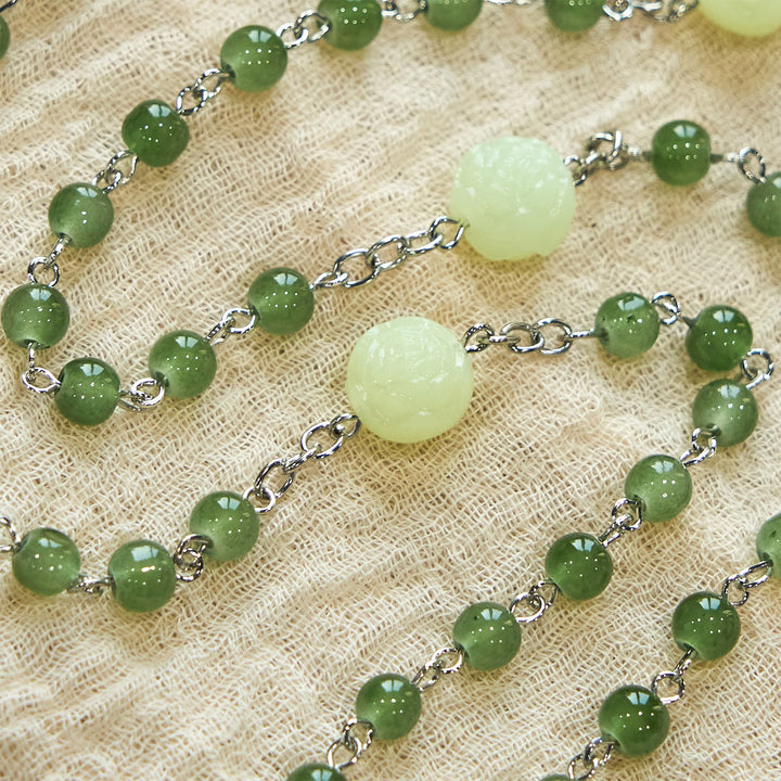 FREE Today: Jade & Luminous Rose Our Father Beads Glowing Faith Rosary: A Divine Companion