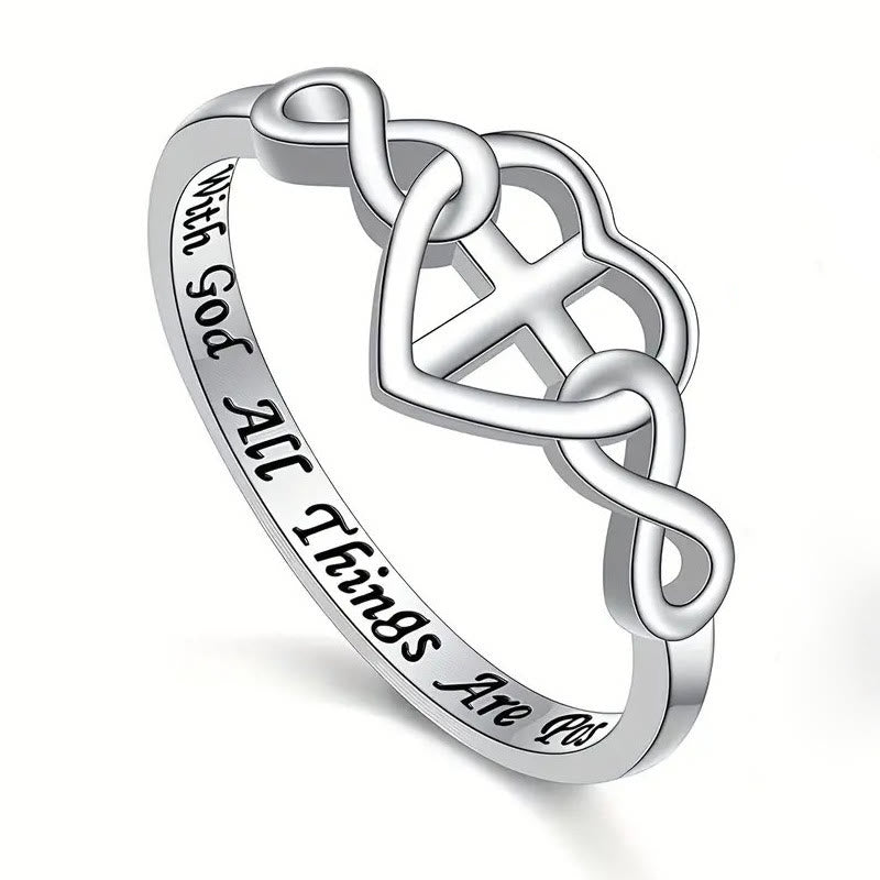 FREE Today: Heart Cross Faith - Bonded Ring: With God, All Things Are Possible
