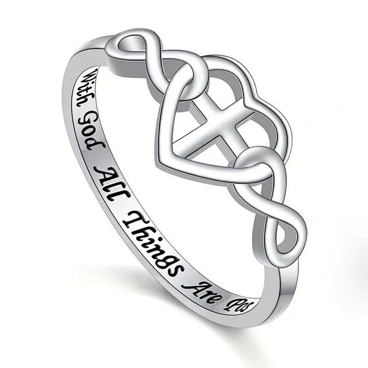 FREE Today: Heart Cross Faith - Bonded Ring: With God, All Things Are Possible