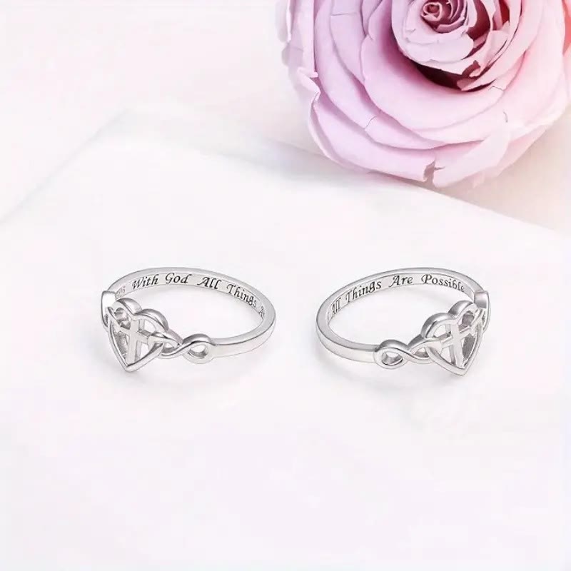 FREE Today: Heart Cross Faith - Bonded Ring: With God, All Things Are Possible