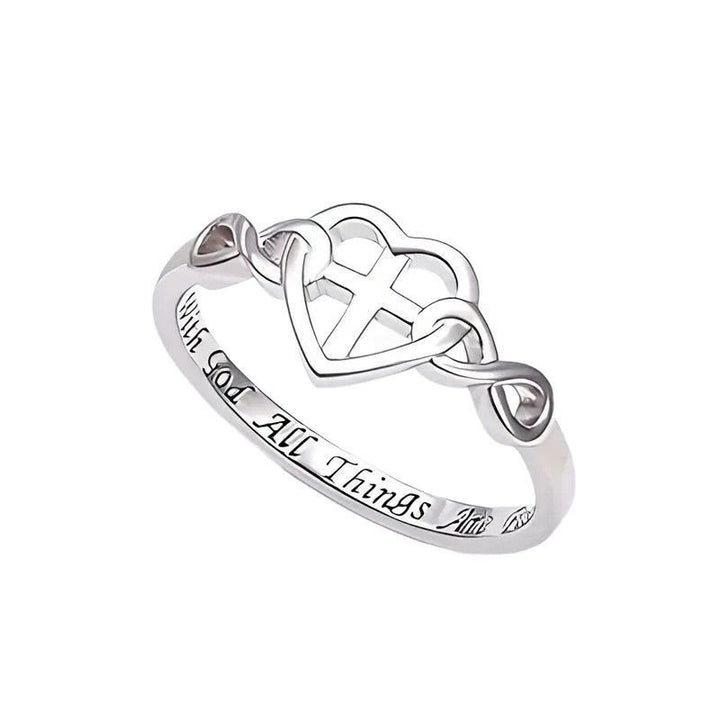 FREE Today: Heart Cross Faith - Bonded Ring: With God, All Things Are Possible