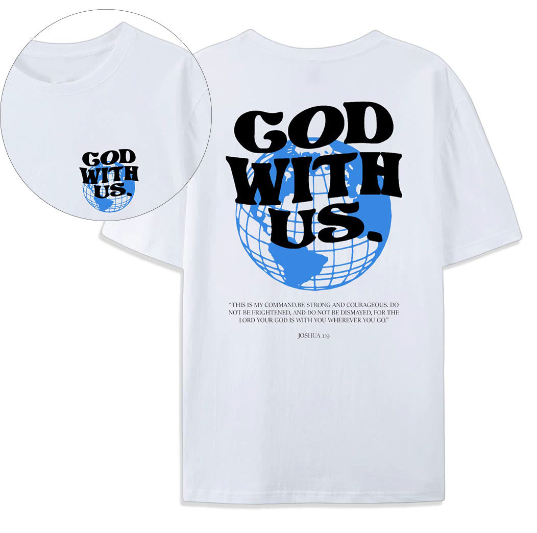 Christianartworkshop God With Us Cotton T-Shirt - White - 2XL - image 0