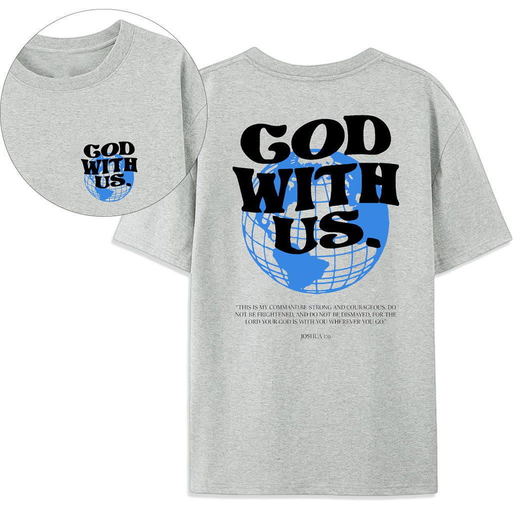 Christianartworkshop God With Us Cotton T-Shirt - Grey - 2XL - image 10
