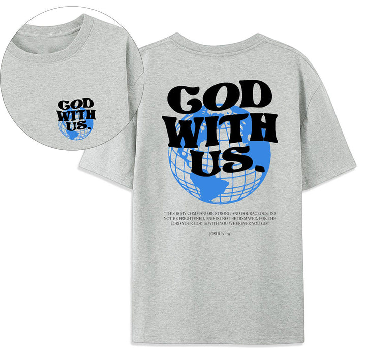 Christianartworkshop God With Us Cotton T-Shirt - Grey - 2XL - image 10