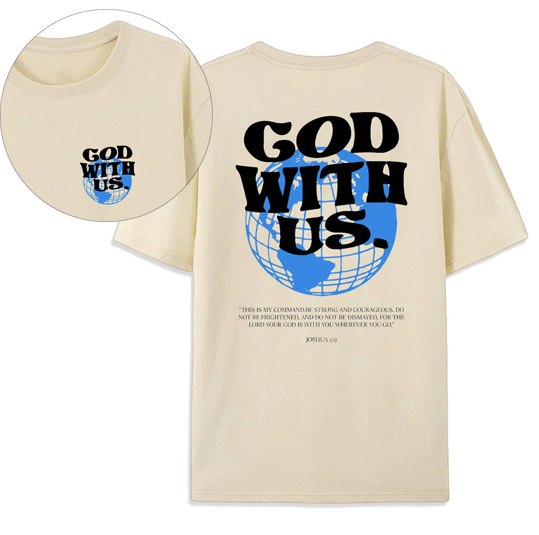 Christianartworkshop God With Us Cotton T-Shirt - Beige - 2XL - image 7