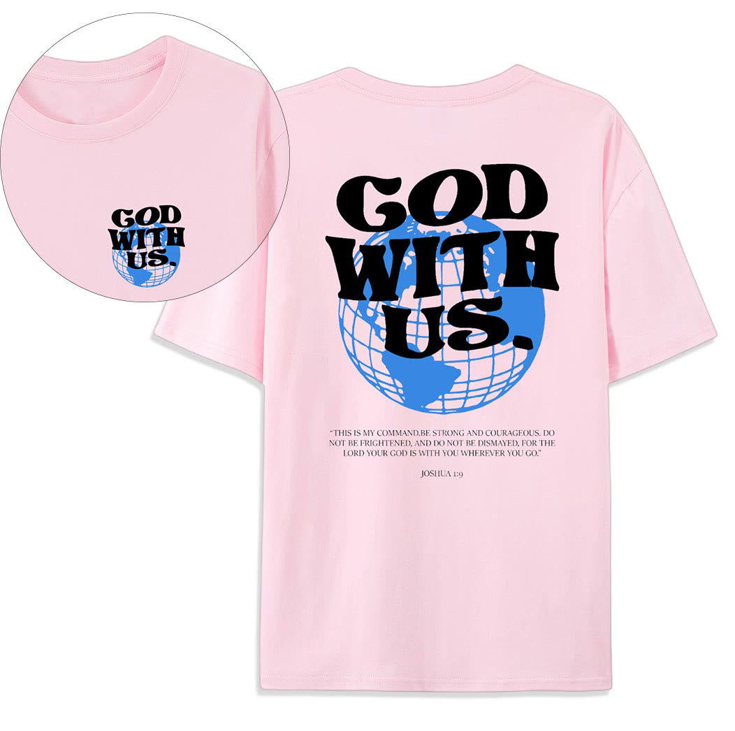Christianartworkshop God With Us Cotton T-Shirt - Pink - 2XL - image 13