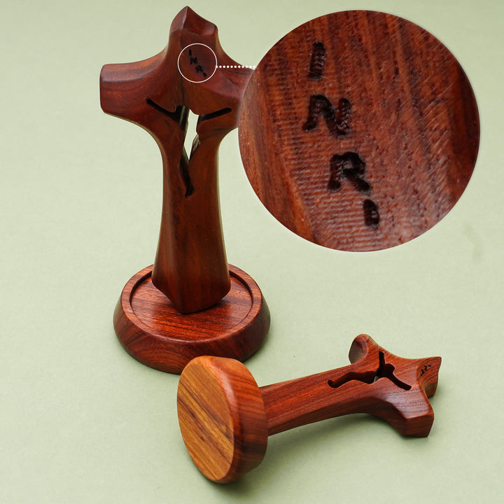 Christianartworkshop Wooden Sacred Cross Desktop Ornament: Casting a Totem of Faith